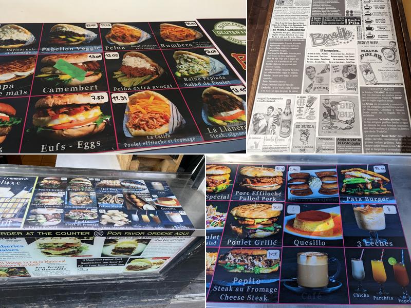 Bocadillo Menu