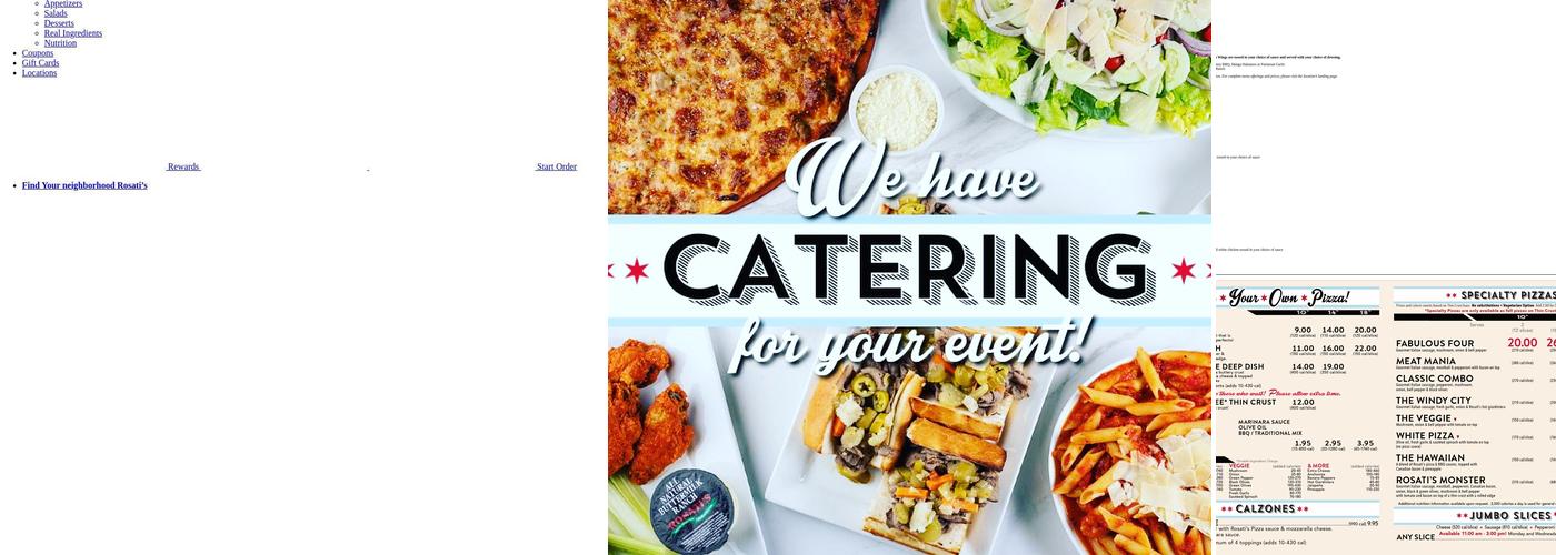 Rosati's Pizza Menu