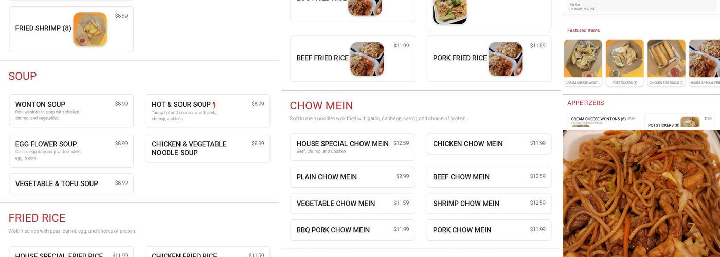 Chen's Kitchen Menu