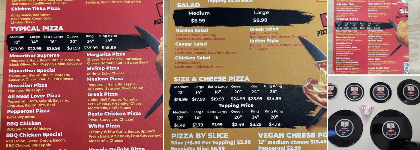 Slice Pizza & Krunchy Chicken Menu