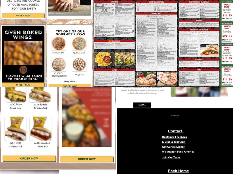 Mac Pizza & Wings Menu