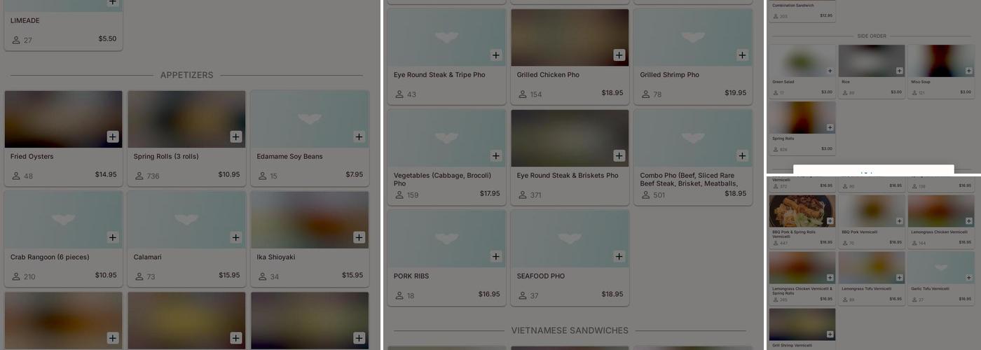 Saito & Pho Japanese & Vietnamese Menu