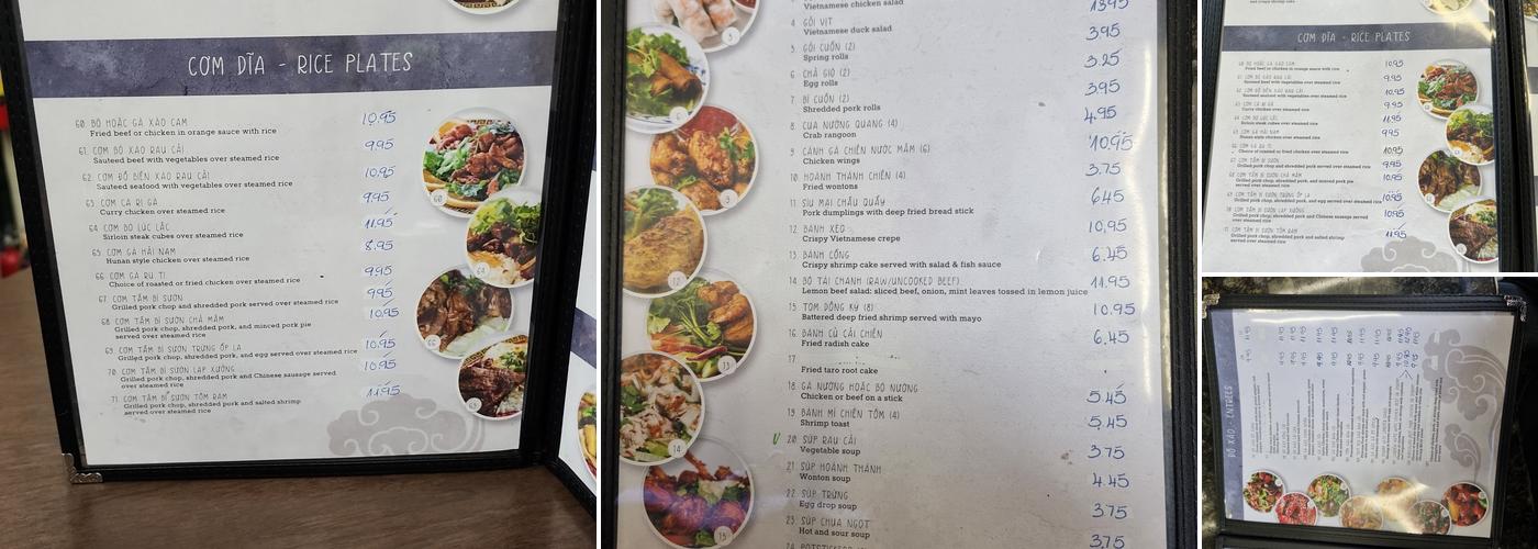 Dong Ky Vietnamese restaurant Menu