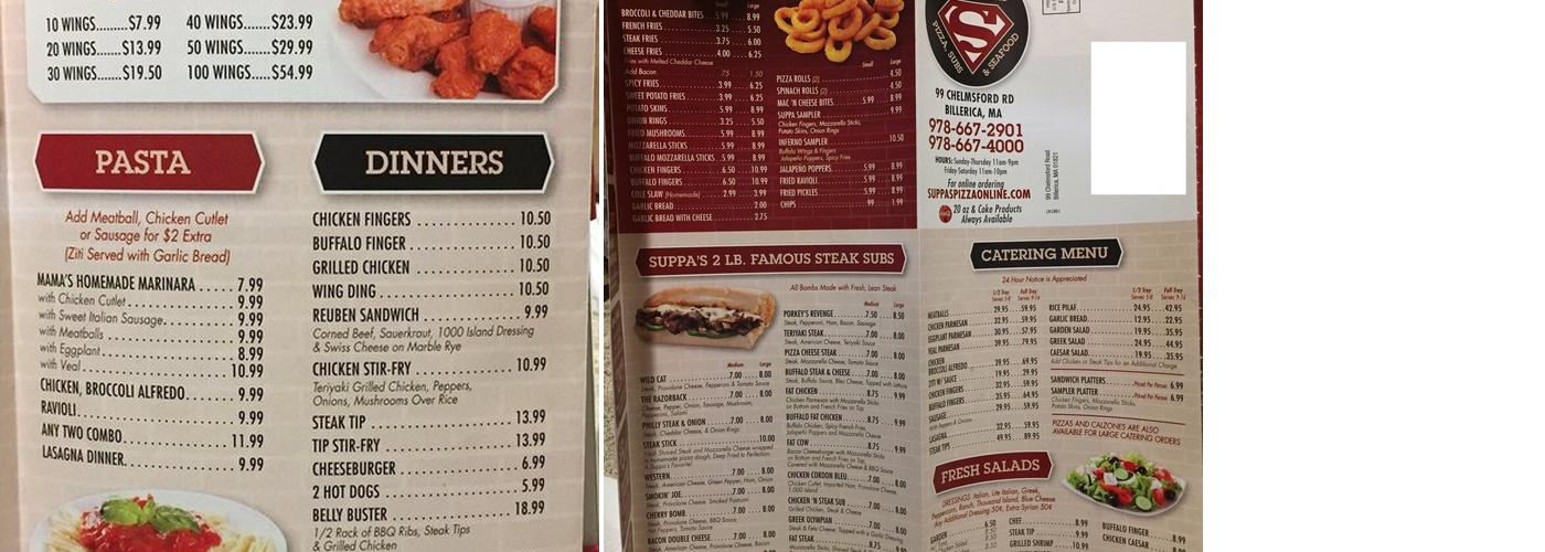 Suppa's Pizza & Subs Menu