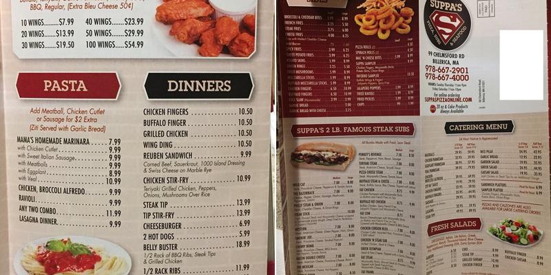 Suppa's Pizza & Subs Menu
