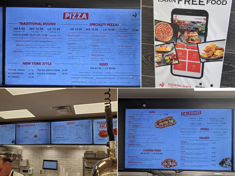 Saroki's Crispy Chicken & Pizza Menu