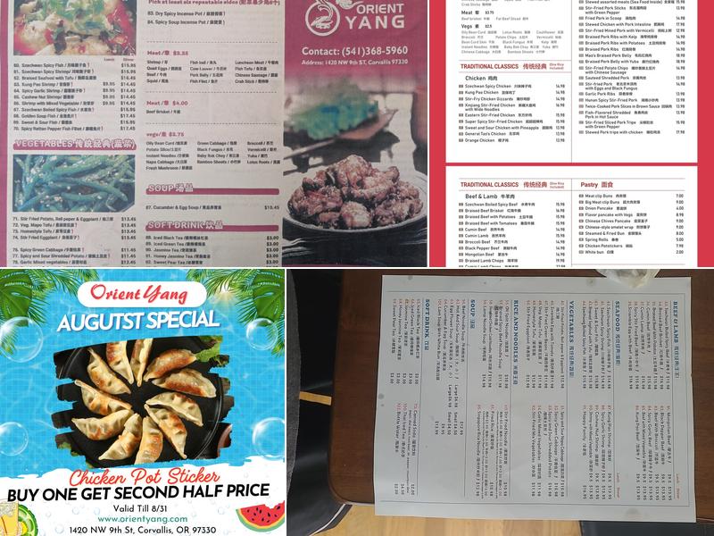 Orient Yang Menu