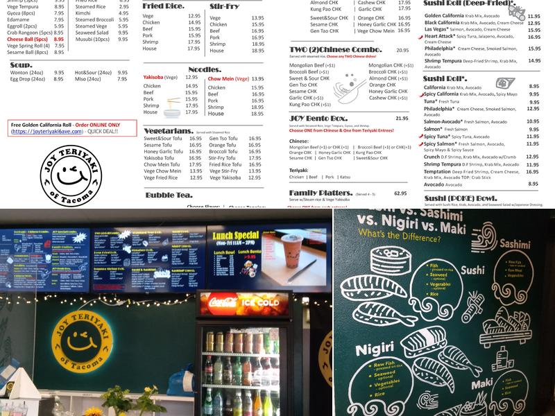Joy Teriyaki - 6th Ave Menu