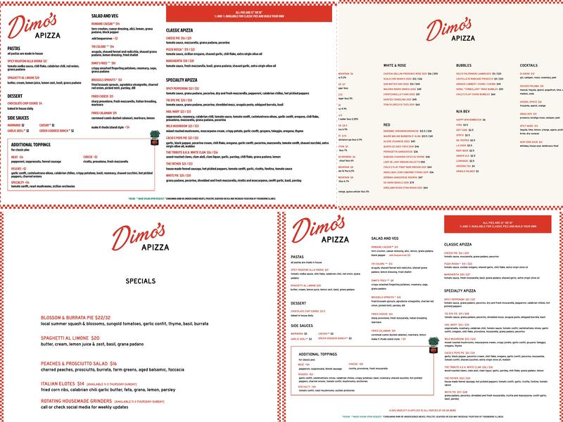 Dimo’s Apizza Menu