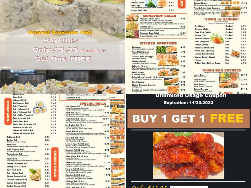 Emoji Sushi & Teriyaki Menu