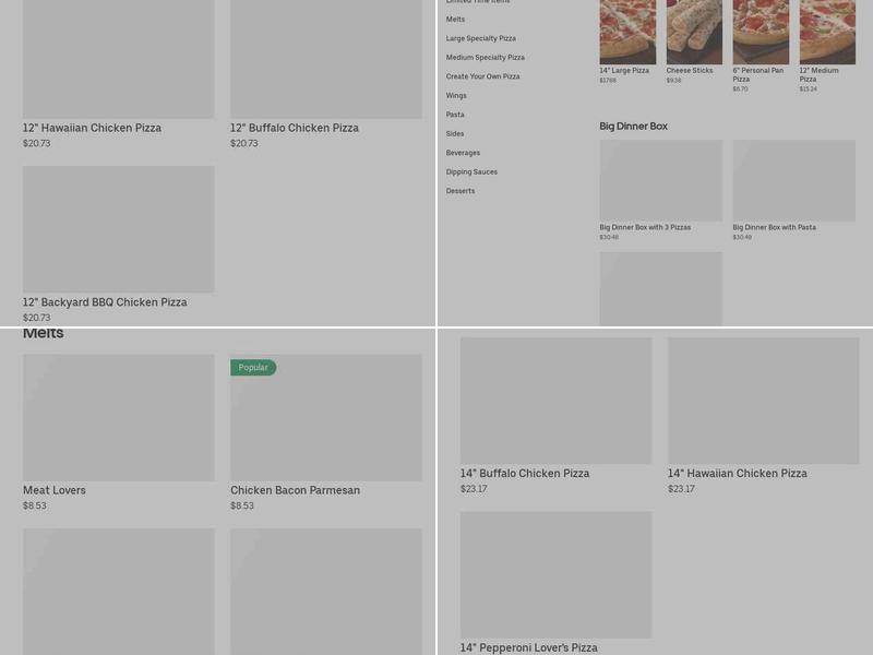 Pizza Hut Menu