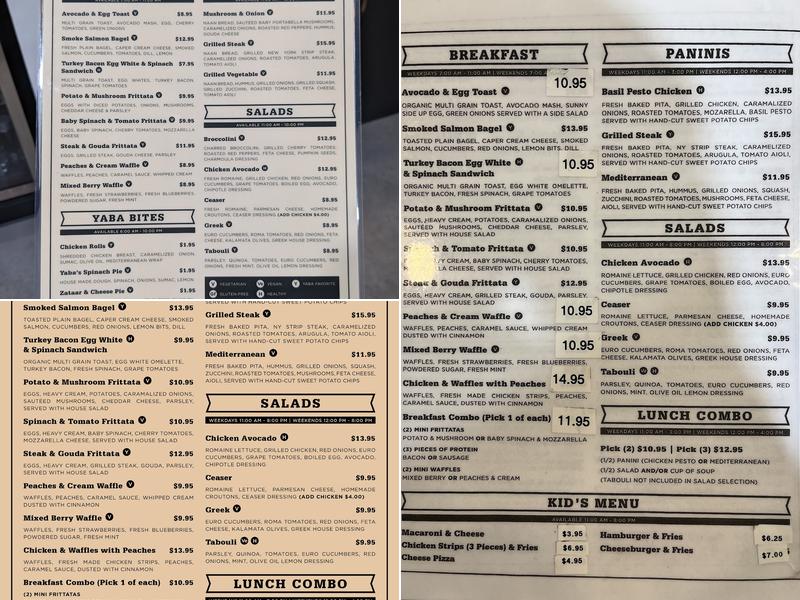 Yaba Java Cafe Menu