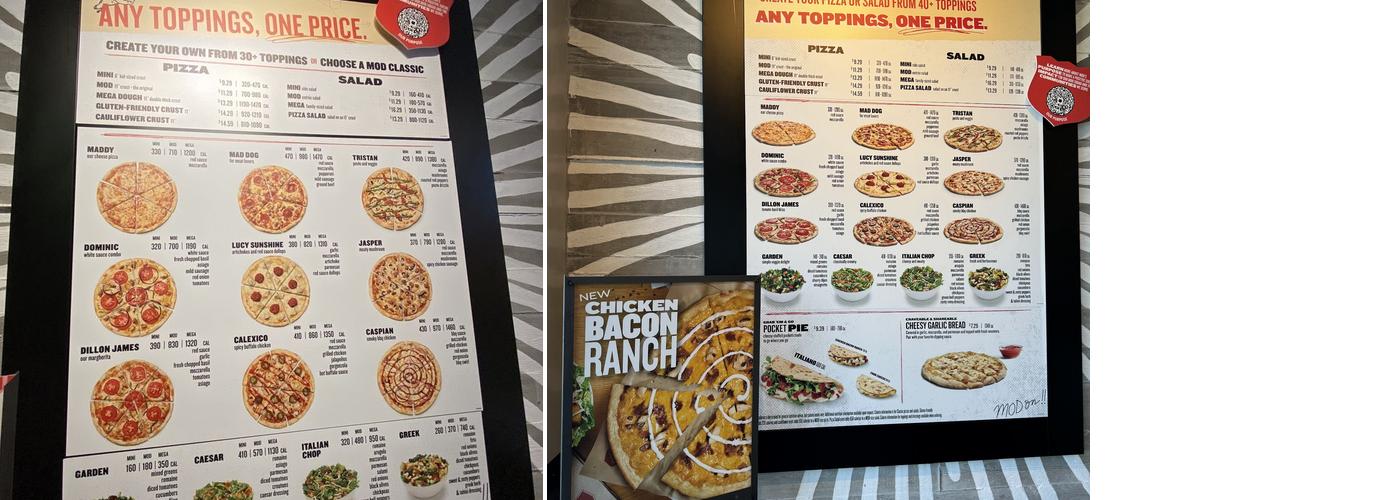 MOD Pizza Menu