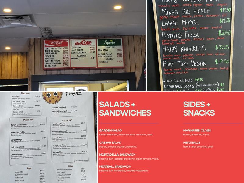 Pizzaface Menu