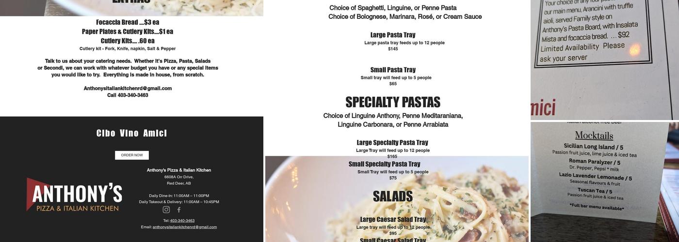 Anthony's Pizza & Italian Kitchen Menu