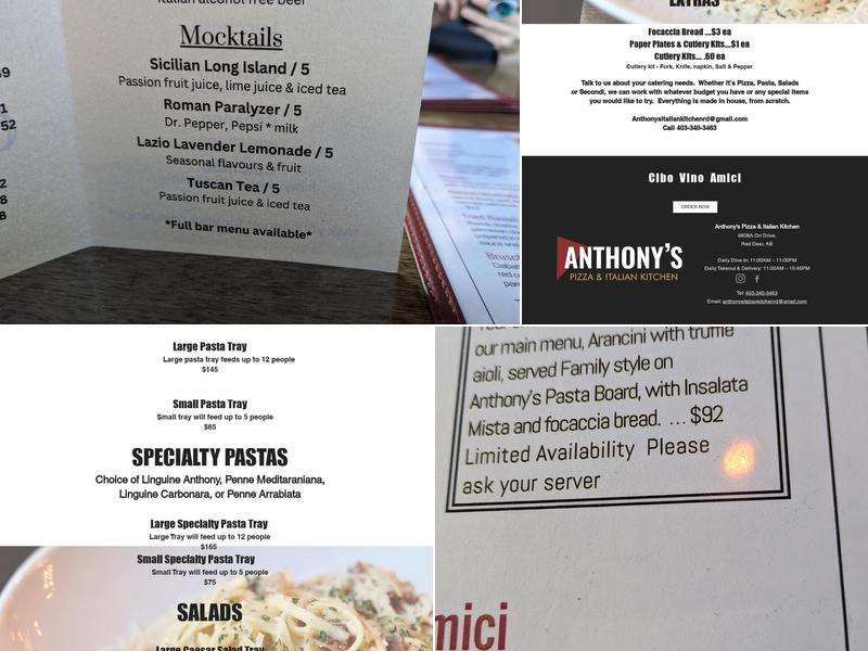 Anthony's Pizza & Italian Kitchen Menu