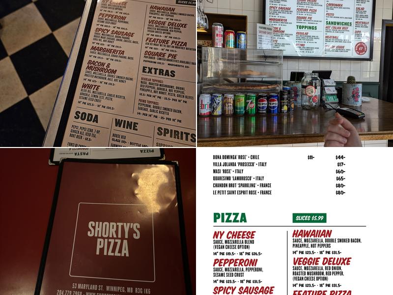 Shorty's Pizza Menu