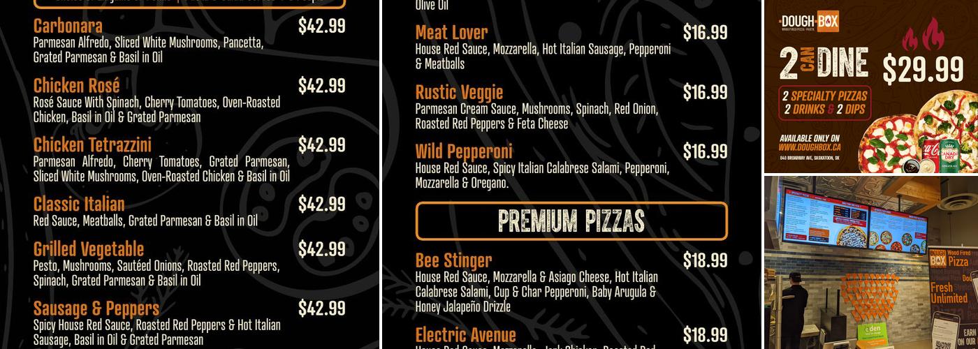 DoughBox Wood Fired Pizza & Pasta - Mississauga Menu