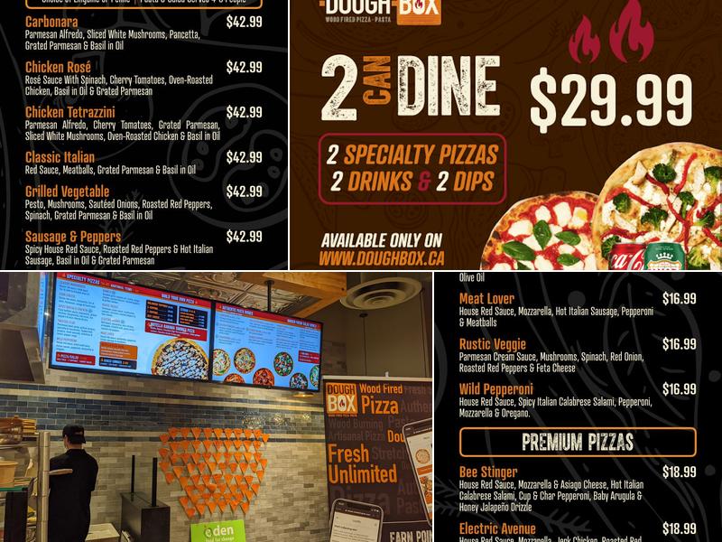 DoughBox Wood Fired Pizza & Pasta - Mississauga Menu