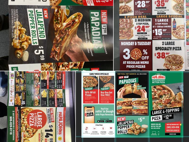 Papa Johns Pizza Menu