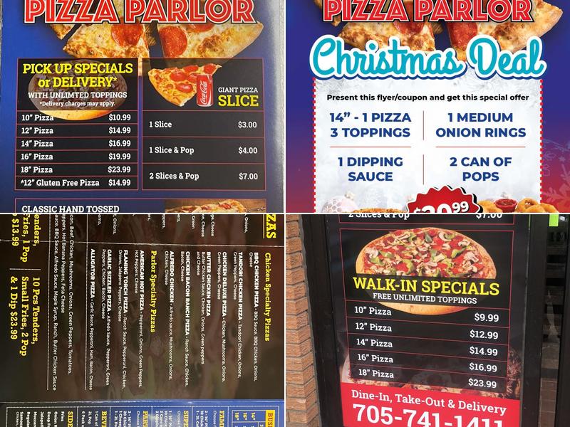 Pizza Parlor | Peterborough Menu