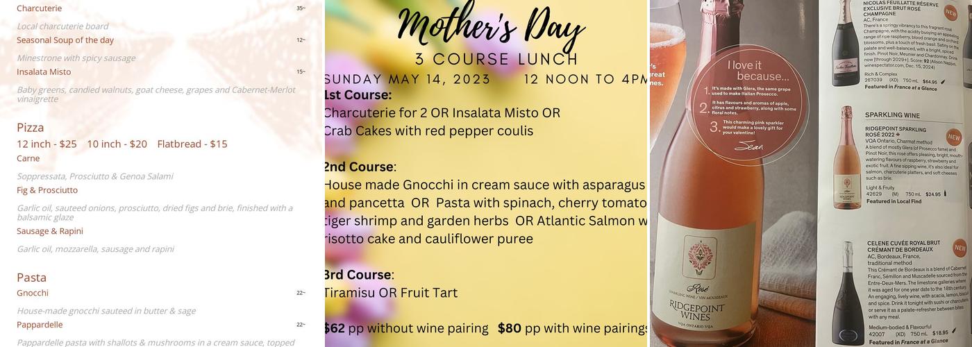 Ridgepoint Wines Menu