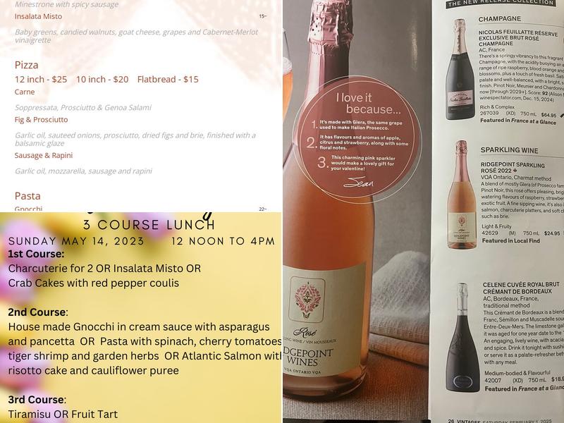 Ridgepoint Wines Menu