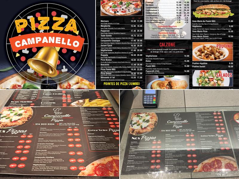 Pizza Campanello Menu