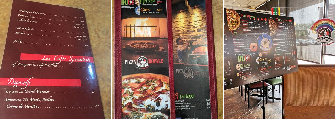 Pizza Royale Menu