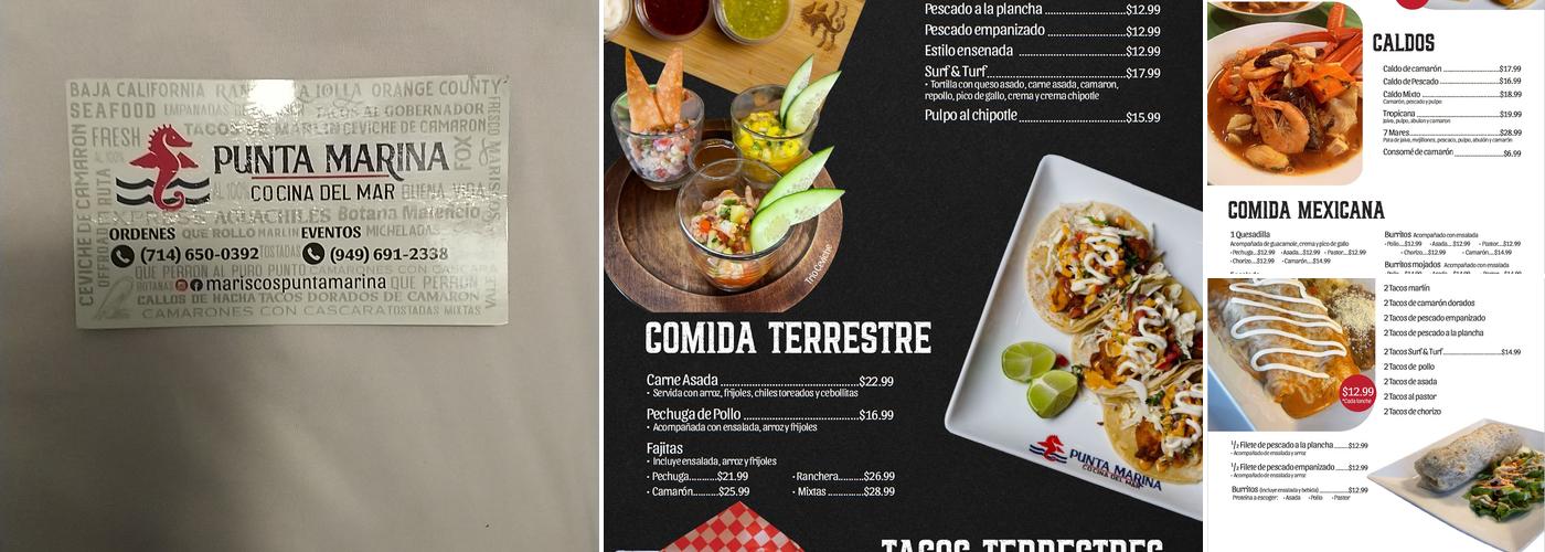 Punta Marina Menu