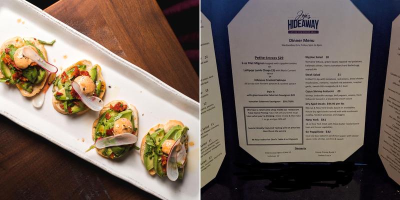 Jojo's Hideaway Menu