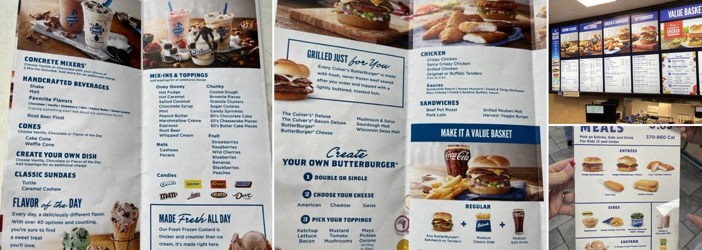 Culver’s Menu