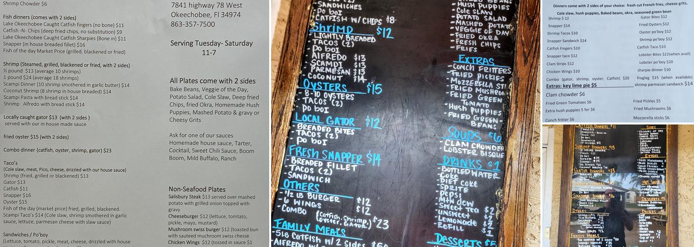 Okeechobee Fish Co Menu