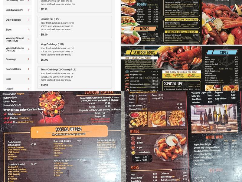 John seafood Menu