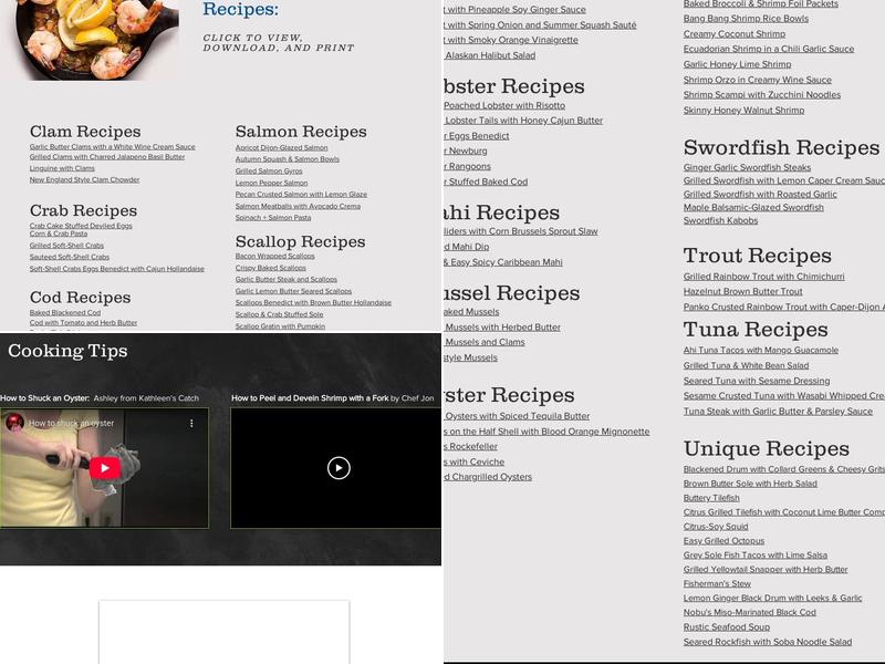 Kathleen's Catch Menu