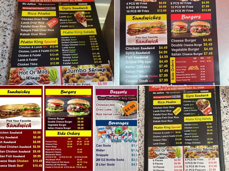 Halal Platter King Menu