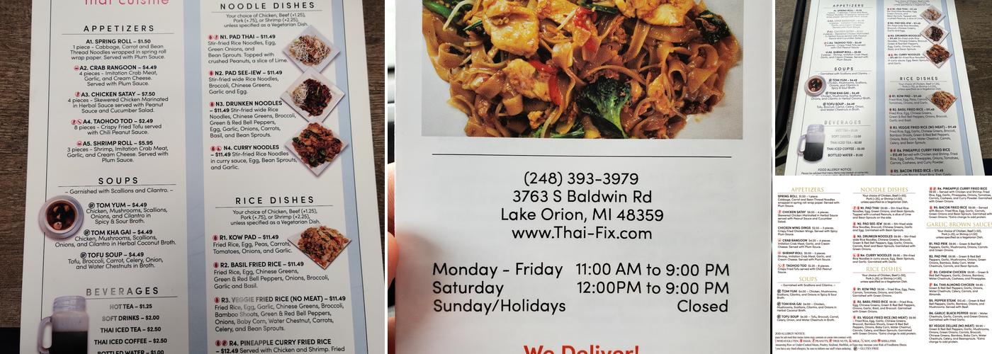 Thai Fix Menu