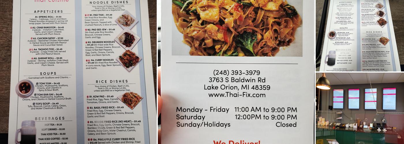Thai Fix Menu