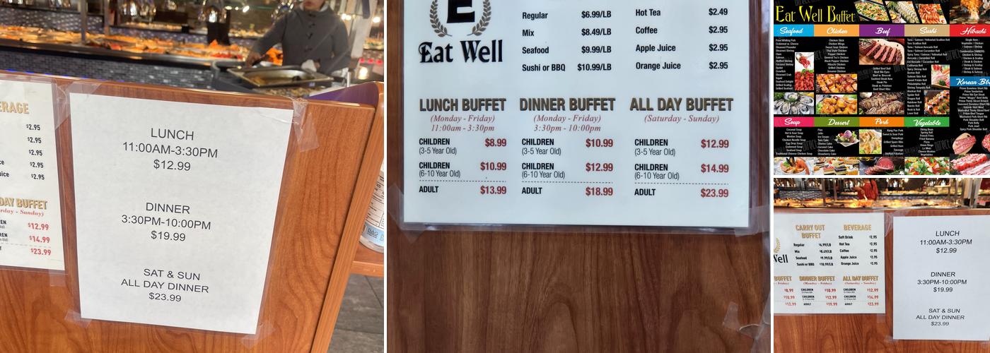 Eat Well Modern Buffet Menu