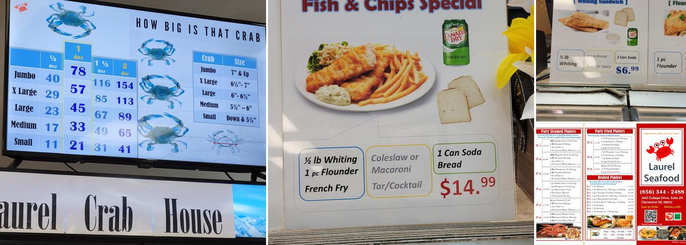 Laurel Seafood Menu