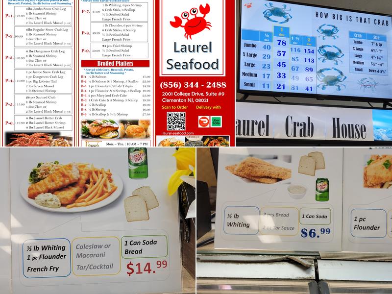 Laurel Seafood Menu