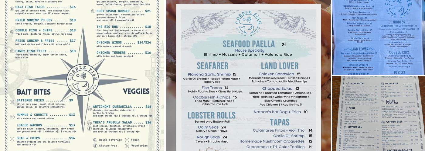 Cobble Fish Menu