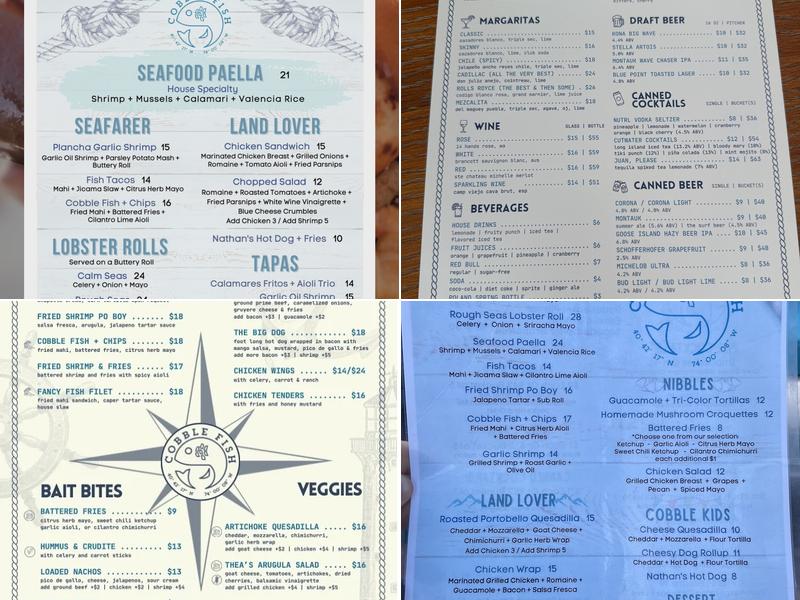 Cobble Fish Menu