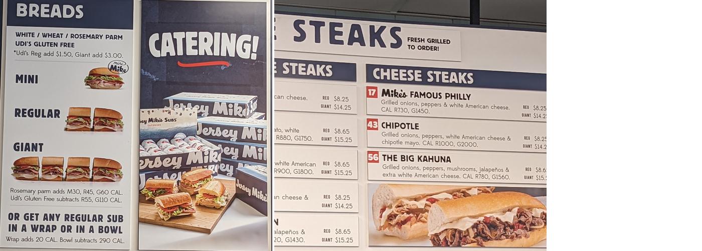 Jersey Mike's Subs Menu