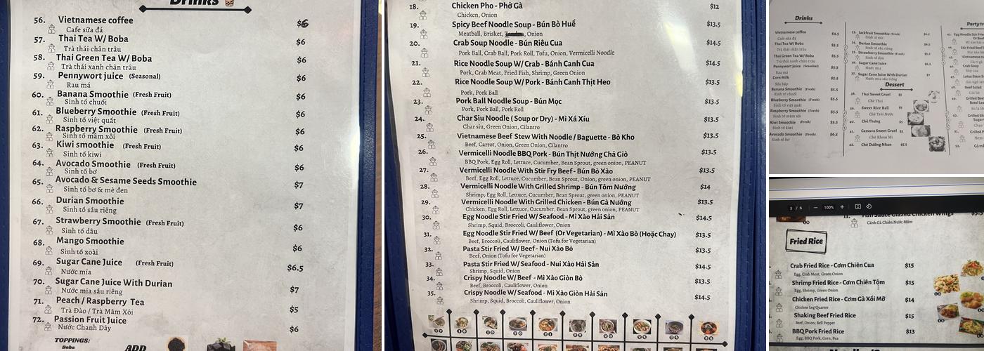 T&K Kitchen Menu