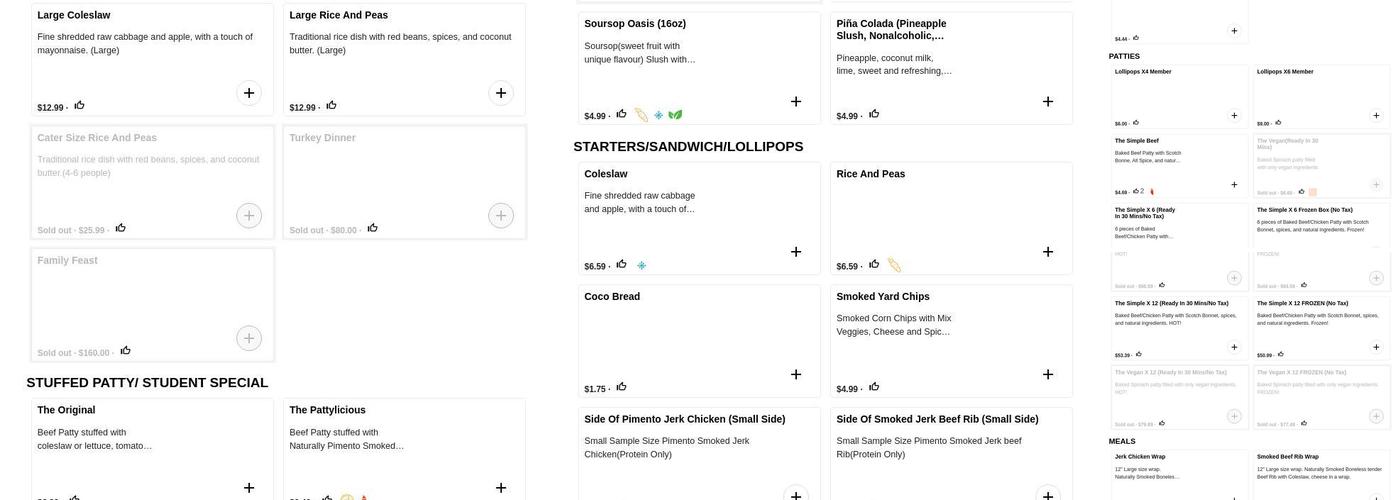 Pattylicious Upper Beach Menu