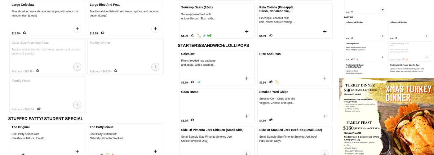 Pattylicious Upper Beach Menu