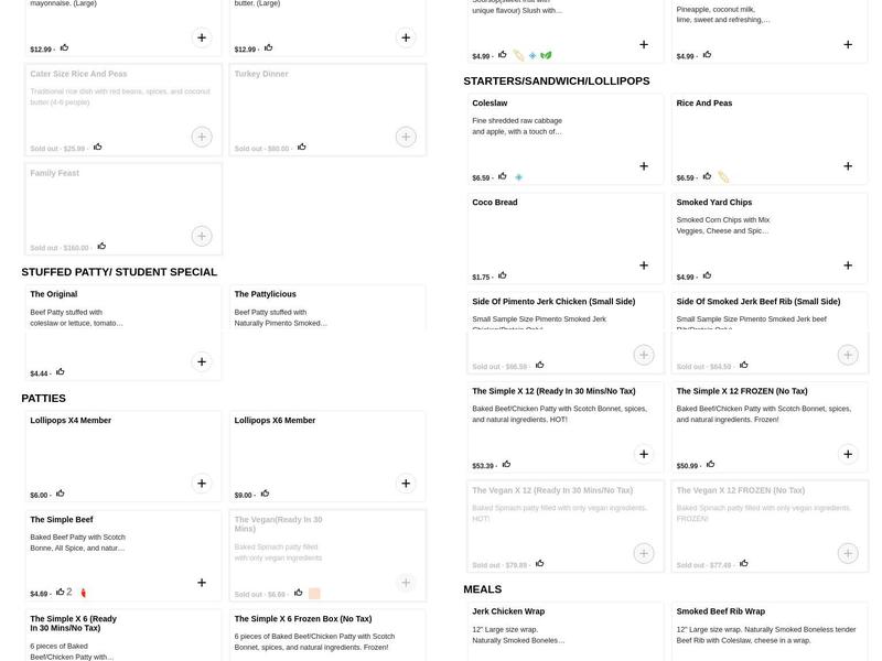 Pattylicious Upper Beach Menu