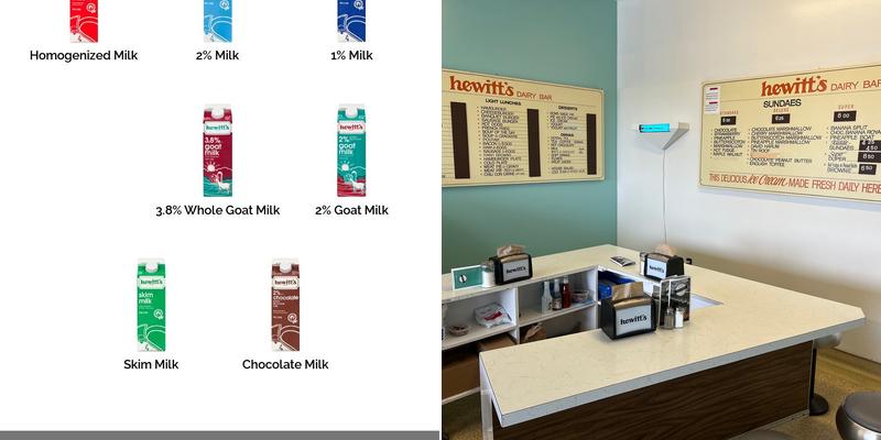 Hewitt's Dairy Bar Menu