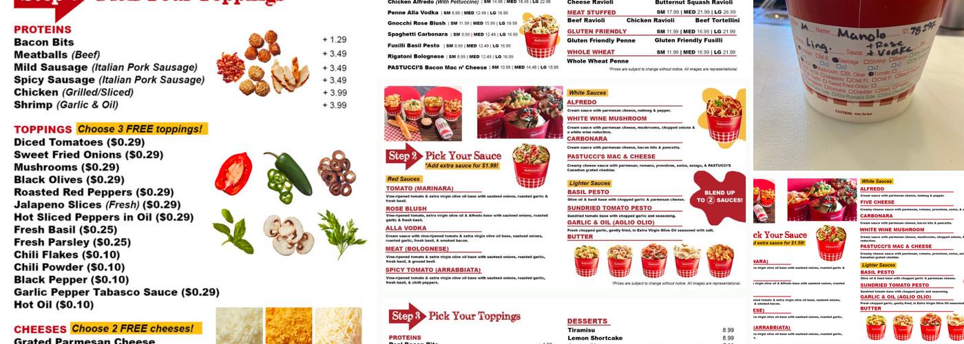 Pastucci's Menu